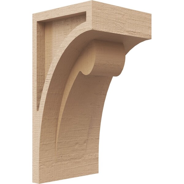 Ekena Millwork 4"W x 4"D x 8"H Wide Viola Rough Cedar Woodgrain TimberThane Corbel, Primed Tan CORUR04X04X08VIORCPR - main
